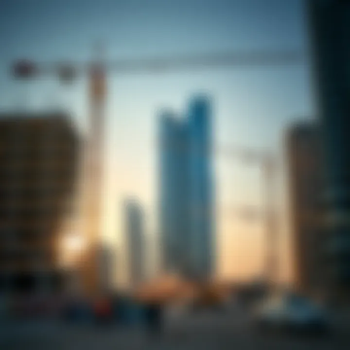 Construction of Landmark Project Construction site of a landmark project illustrating engineering advancements