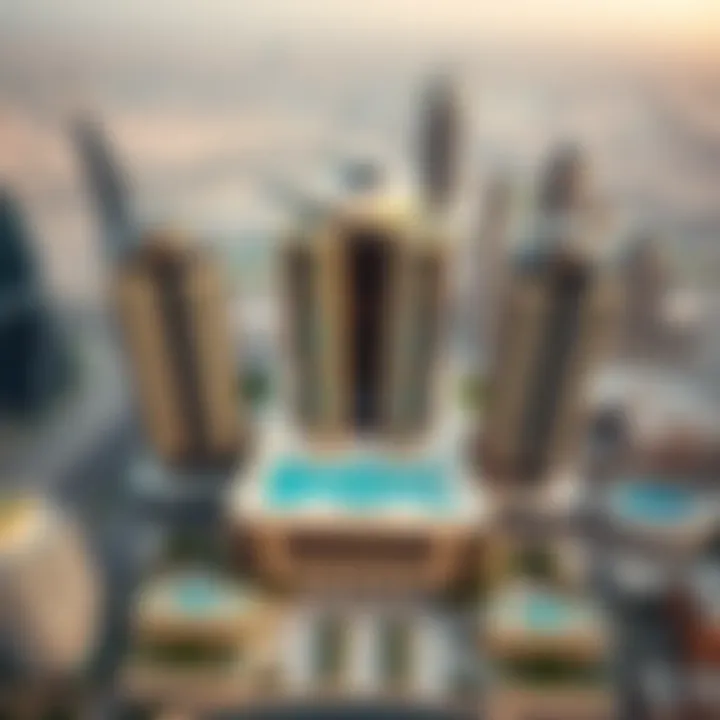 Aerial view of Etihad Plaza showcasing luxurious architecture