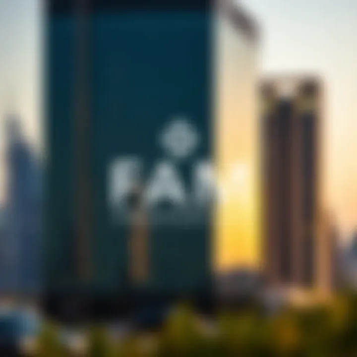 Fam Properties logo with a backdrop of Dubai skyline