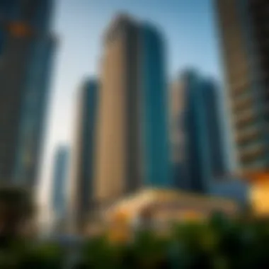 High-rise buildings in Dubai showcasing luxury real estate