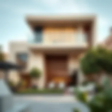 A modern family home in Dubai showcasing architectural elegance and outdoor space.