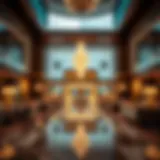 Luxurious lobby of a Dubai hotel showcasing modern architecture