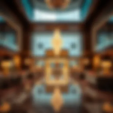 Luxurious lobby of a Dubai hotel showcasing modern architecture