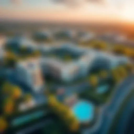 Stunning aerial view of Gardenia at Dubai Hills showcasing the lush greenery and elegant architecture