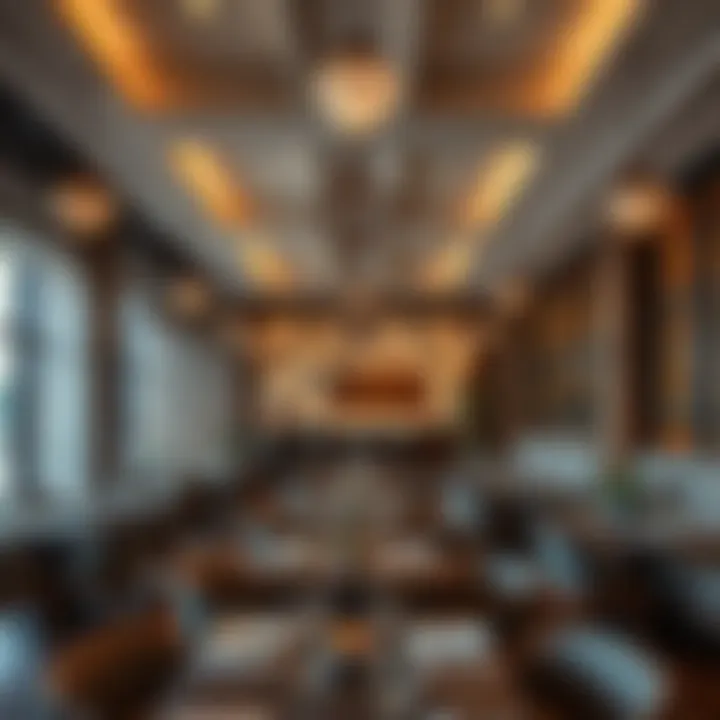 Elegant Dining Area with Culinary Diversity Dining area featuring diverse culinary options and elegant decor