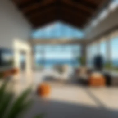 Spacious open-plan living area with ocean views