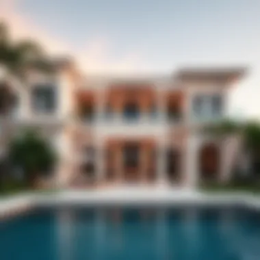 Stunning beach mansion exterior with modern architectural features