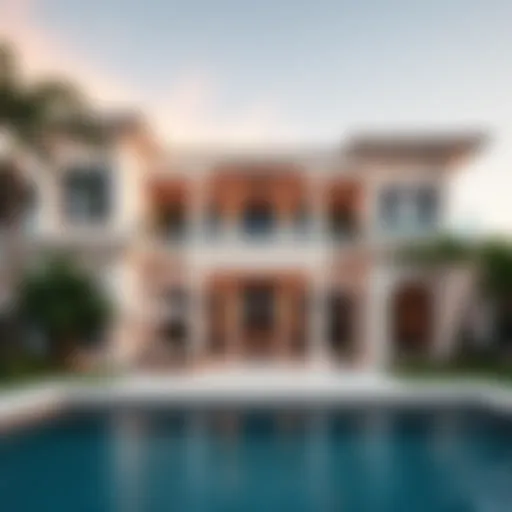 Stunning beach mansion exterior with modern architectural features