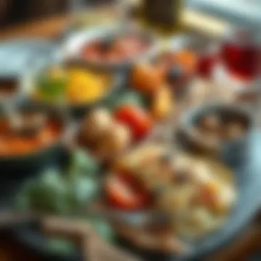 Traditional Italian Cuisine An assortment of traditional Italian dishes showcased on a platter