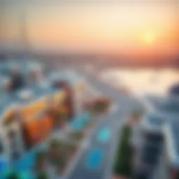 Aerial view of Jada Al Sharjah showcasing modern architecture