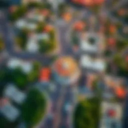 Aerial view of Jumeirah Village Circle showcasing its vibrant community.