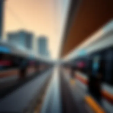 Dubai Metro: Connecting Neighborhoods Dubai Metro connecting various neighborhoods with efficiency.