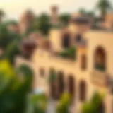 Scenic Beauty of Khawaneej Scenic view of Khawaneej showcasing traditional architecture and lush greenery