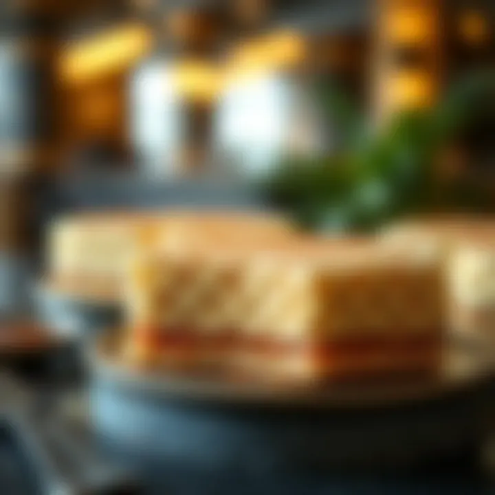 The Art of Layered Kunafa A close-up of richly layered kunafa