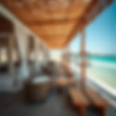 Comfort and Convenience Amenities available at a ladies-only beach, including cabanas and facilities for leisure.