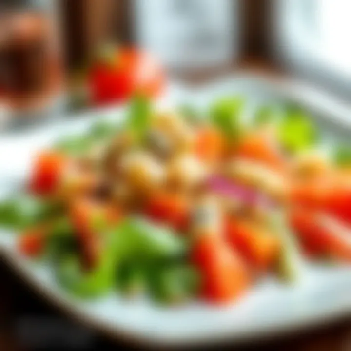 Refreshing Lebanese Salad Dish A close-up of a refreshing Lebanese salad featuring fresh vegetables and aromatic herbs