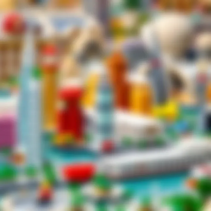 Colorful miniature builds representing famous landmarks in Dubai