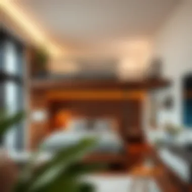 Contemporary Loft Bed Design Stylish modern loft bed in a contemporary Dubai apartment
