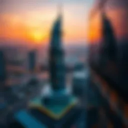 Stunning view of Marble Arch Tower at sunset