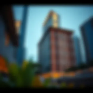 Architectural details highlighting the design of Marina Quays North Tower