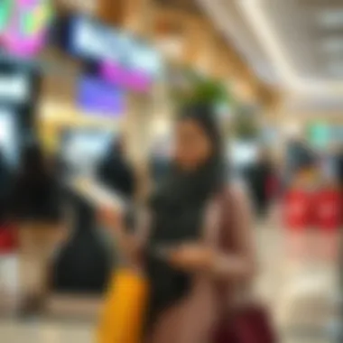 A shopper enjoying a promotional event at the mall