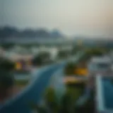 Scenic overview of Bani Yas showing residential areas
