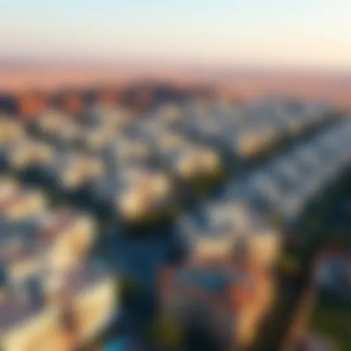 Aerial view of Muhaisnah 4 showcasing residential architecture