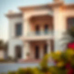 Luxurious villa exterior in Muhaisnah