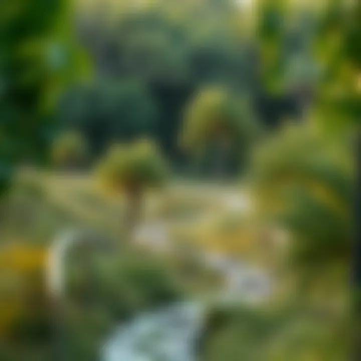 Nature trails winding through the dense vegetation of the park