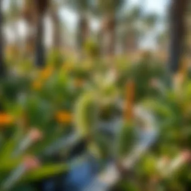 Showcasing Biodiversity in Nad Al Sheba Diverse flora showcasing biodiversity in the area