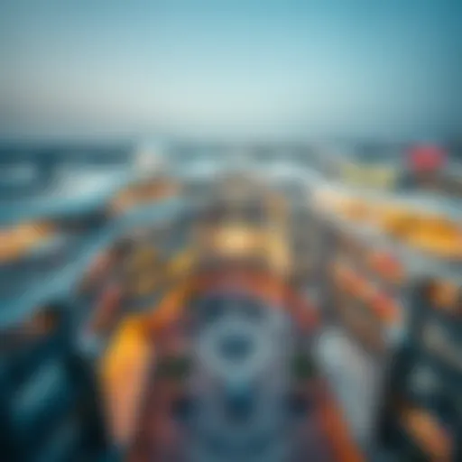 Aerial view of a modern shopping center in Dubai