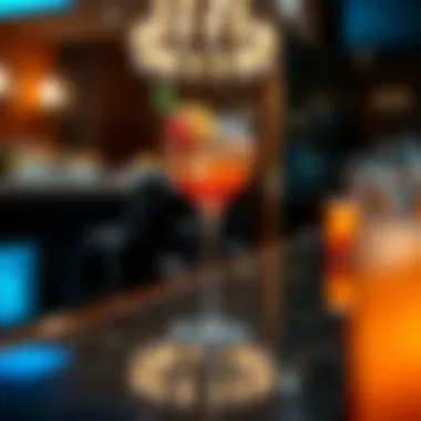 Artistic cocktail presentation at the bar