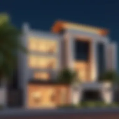 The Modern Architecture of Noor Residence Elegant facade of Noor Residence showcasing modern architecture