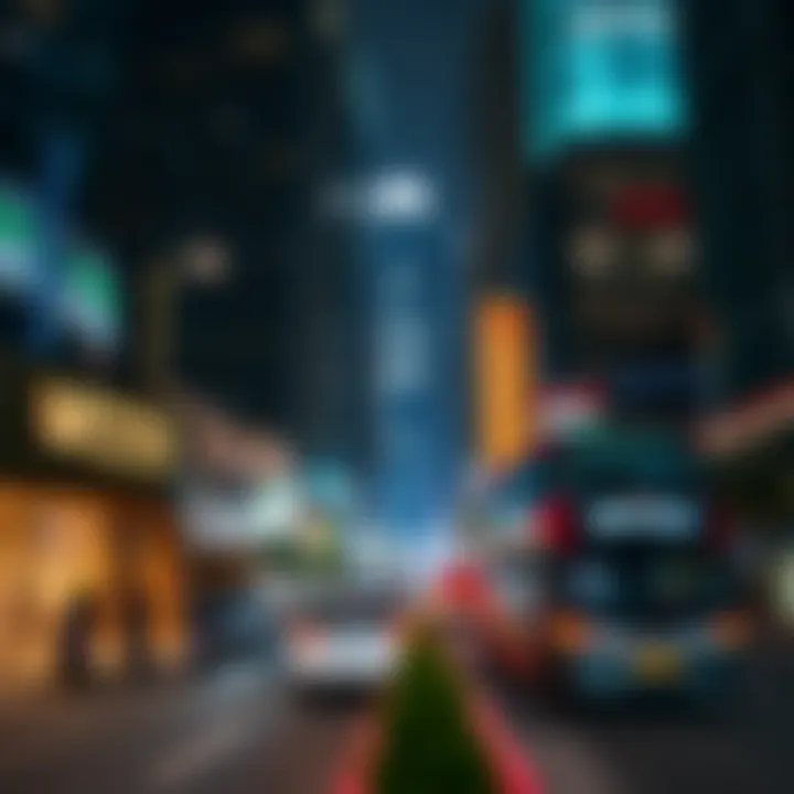 Business district in Dubai highlighting key commercial locations