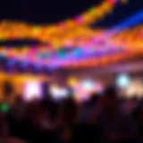 Colorful party lights illuminating the vibrant Arabian Ranches nightlife