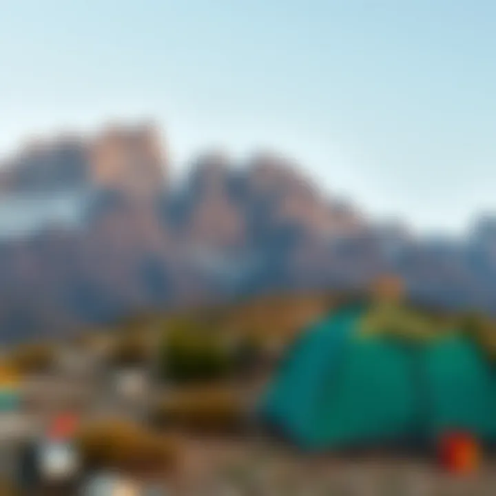 Scenic Mountain Camping Location Majestic mountains providing a scenic backdrop for a camping site