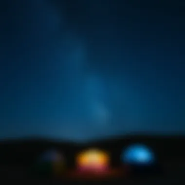 Starlit Night Over Campsite Starlit sky over a campsite, showcasing the beauty of the night in the UAE