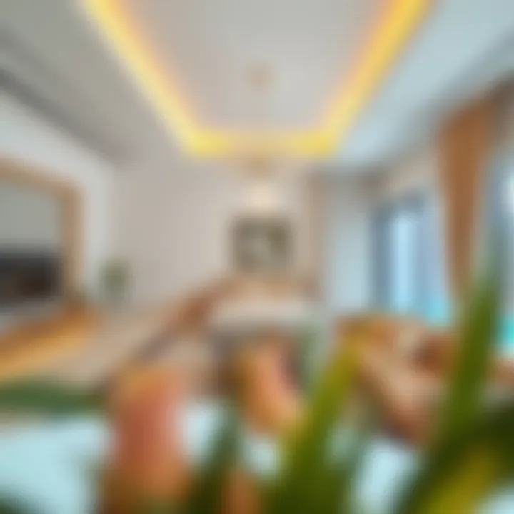 Elegant Interior Design Elegant interior of a private pool chalet showcasing modern design