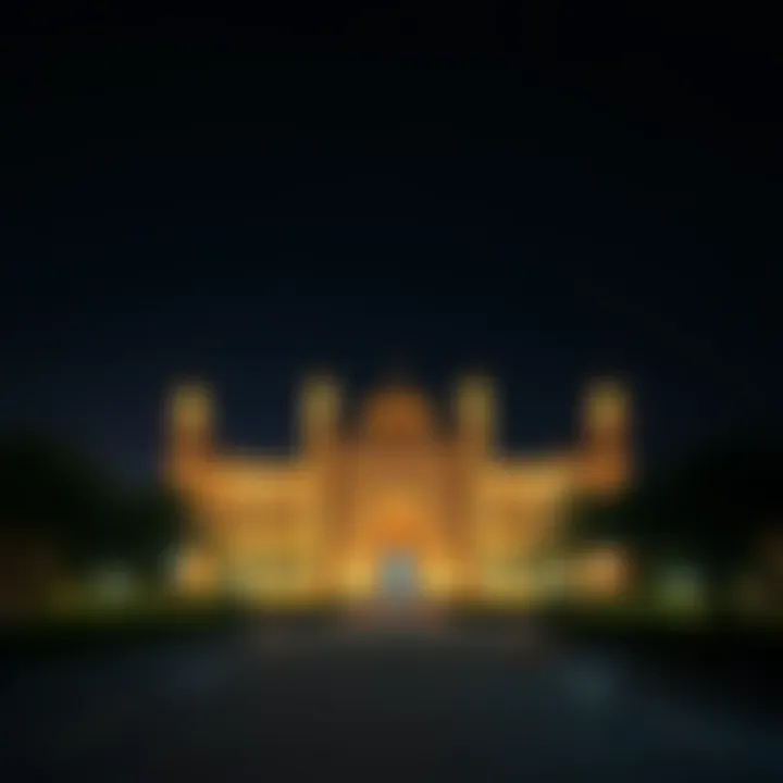 Night view of Qasr Al Watan illuminated beautifully