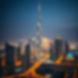 A stunning view of Dubai's skyline illuminated during the night of Ramadan