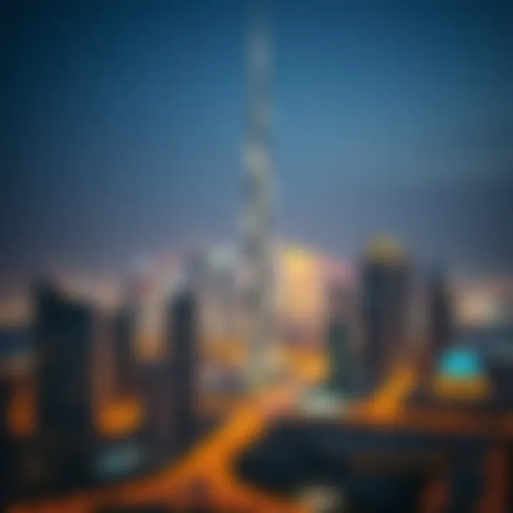 A stunning view of Dubai's skyline illuminated during the night of Ramadan