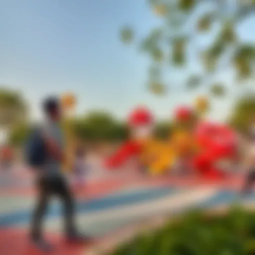 Expansive play area with children enjoying various activities