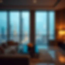 Luxury apartment with a skyline view