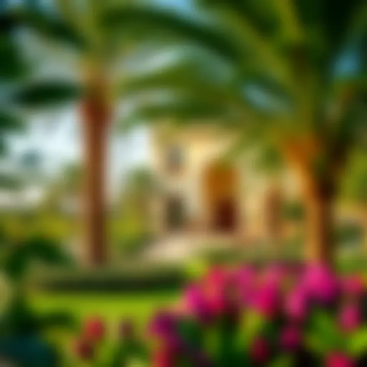 Lush Garden in Al Rahmania Villas Lush garden area surrounding a villa in Al Rahmania