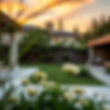 Serene Outdoor Space and Gardens Serene outdoor space with landscaped gardens