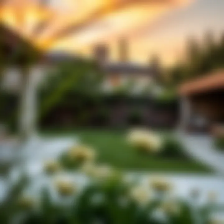 Serene Outdoor Space and Gardens Serene outdoor space with landscaped gardens