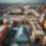 Aerial view of Souq Warsan showcasing traditional architecture and modern development