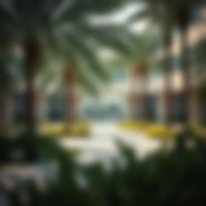 A community park with lush greenery and sustainable features in Dubai