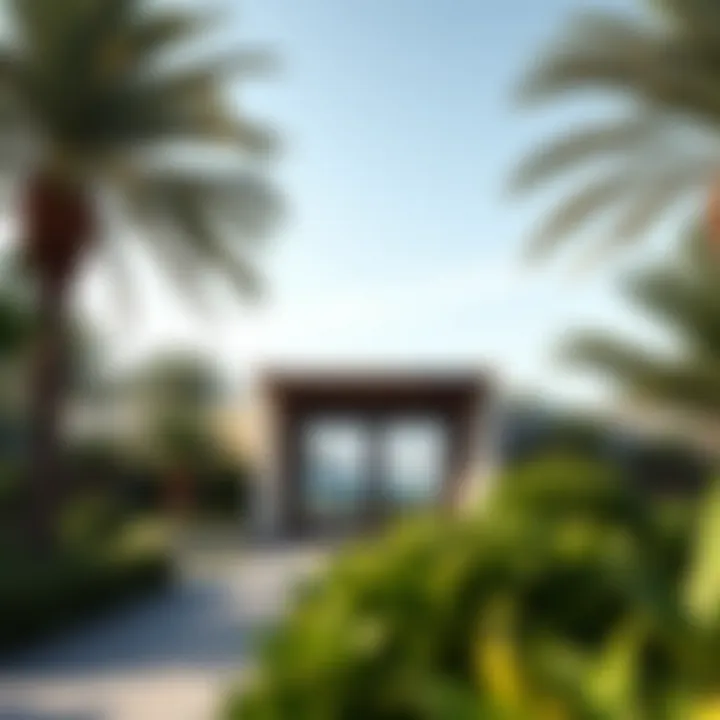 Entrance to Al Noor Island showcasing lush greenery