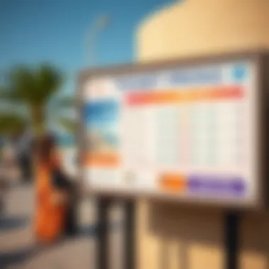 Information board detailing ticket prices and packages